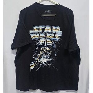 Star Wars Darth Vader Lightning Graphic T-Shirt Mens 2XL Black Mad Engine Tee